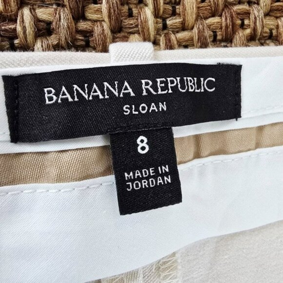 Banana Republic Women's Sloan Trousers Size 8 Natural Straight Leg Dress Pants - Picture 10 of 16